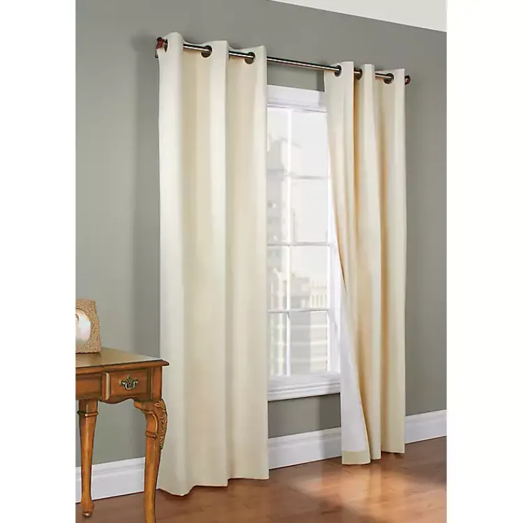 Kirklands Home Curtains & Drapes|Natural Room Darkening Curtain Panel Set, 95 in. Tan