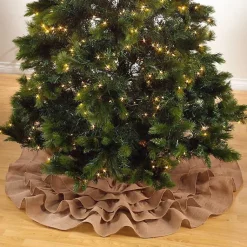 Natural Ruffled Jute Tree Skirt, 72 in. Christmas Tree Skirts & Collars
