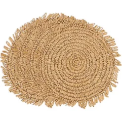 Kirklands Home Table Linens|Natural Rustic Raffia Placemats, Set of 4 Tan