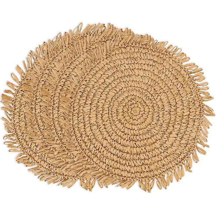 Kirklands Home Table Linens|Natural Rustic Raffia Placemats, Set of 4 Tan