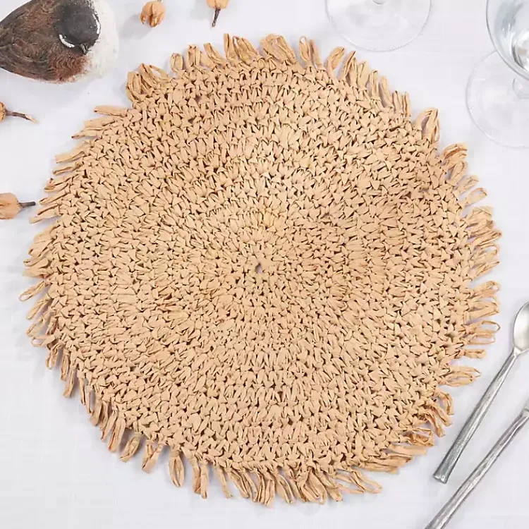 Kirklands Home Table Linens|Natural Rustic Raffia Placemats, Set of 4 Tan