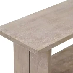 Kirklands Home Benches & Ottomans|Natural Rustic Whitewashed Mango Wood Bench Tan