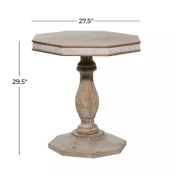 Kirklands Home Accent & End Tables|Natural Rustic Wood Octagon Accent Table