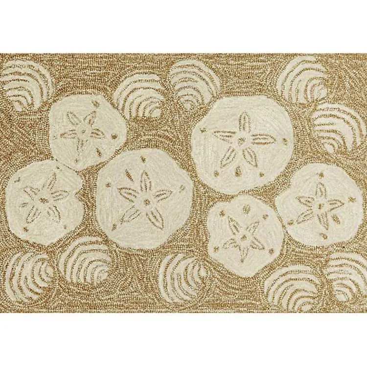 Kirklands Home Outdoor Rugs|Natural Sand Dollar Outdoor Accent Rug
