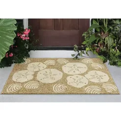 Kirklands Home Outdoor Rugs|Natural Sand Dollar Outdoor Accent Rug
