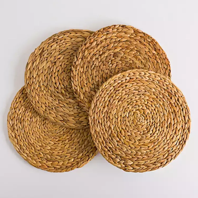 Kirklands Home Table Linens|Natural Seagrass Woven Round Placemats, Set of 4 Tan