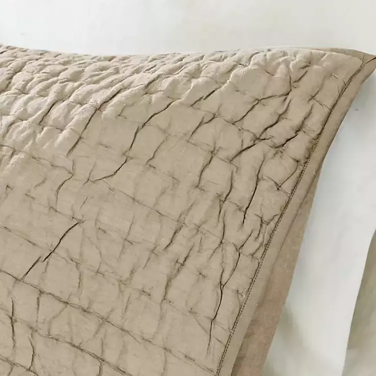 Kirklands Home Bedspreads & Coverlets|Natural Serene Quilted 3-pc. Queen Coverlet Set Tan