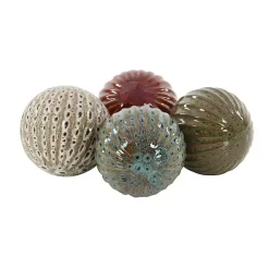 Discount Natural Shades Ceramic 4-pc. Orb Filler Set Bowl Filler