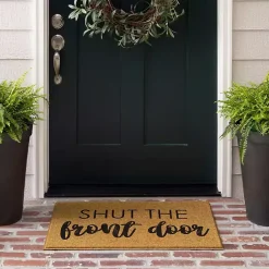 Kirklands Home Doormats|Natural Shut the Front Door Doormat Tan