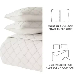 Kirklands Home Quilts|Natural Stitched Diamond 2-pc. Twin Quilt Set Ivory