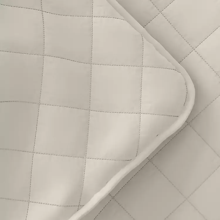 Kirklands Home Quilts|Natural Stitched Diamond 3-pc. King Quilt Set Ivory