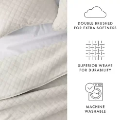 Kirklands Home Quilts|Natural Stitched Diamond 3-pc. King Quilt Set Ivory