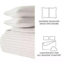 Kirklands Home Quilts|Natural Stitched Stripes 3-pc. Queen Quilt Set