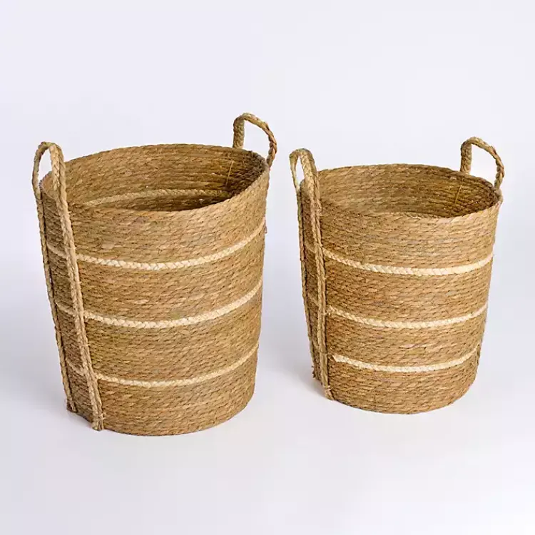 Natural Striped Baskets, Set of 2 Baskets & Boxes
