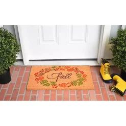 Clearance Natural Tan Coir Fall Foliage Doormat Fall