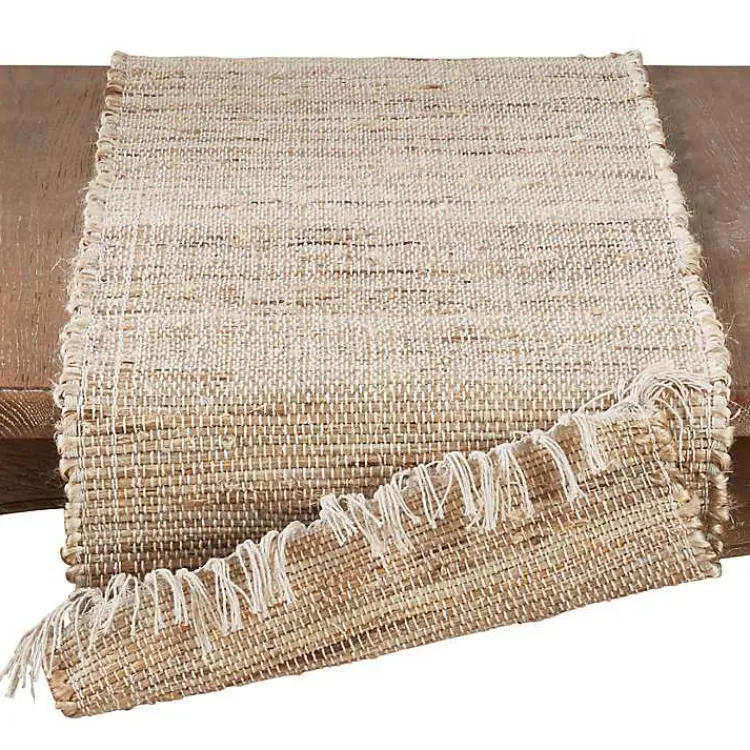 Kirklands Home Outdoor Dining|Natural Tasseled Chindi Outdoor Table Runner Tan
