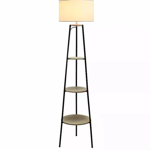 Kirklands Home Floor Lamps|Natural 3-Tier Tripod Floor Lamp