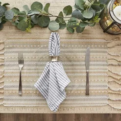 Kirklands Home Table Linens|Natural Tonal Stripe Placemats, Set of 6