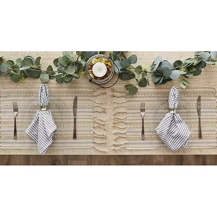 Kirklands Home Table Linens|Natural Tonal Stripe Placemats, Set of 6