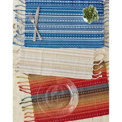 Kirklands Home Table Linens|Natural Tonal Stripe Placemats, Set of 6
