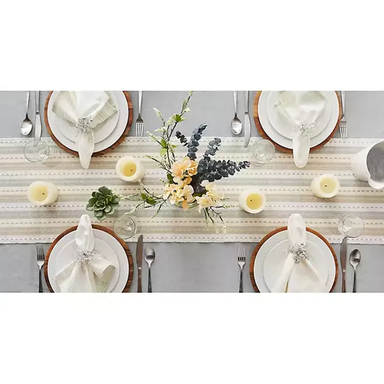 Kirklands Home Table Linens|Natural Tonal Stripe Table Runner