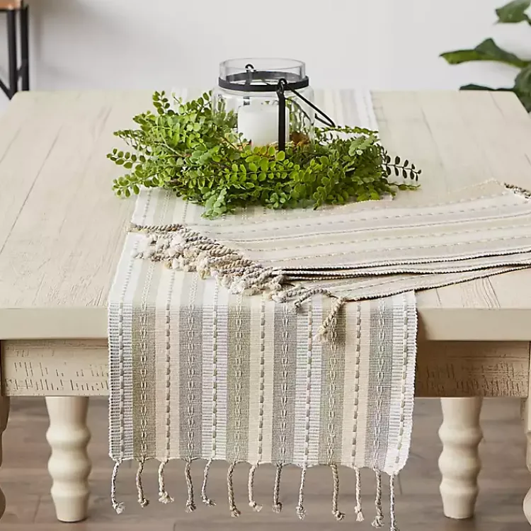 Kirklands Home Table Linens|Natural Tonal Stripe Table Runner