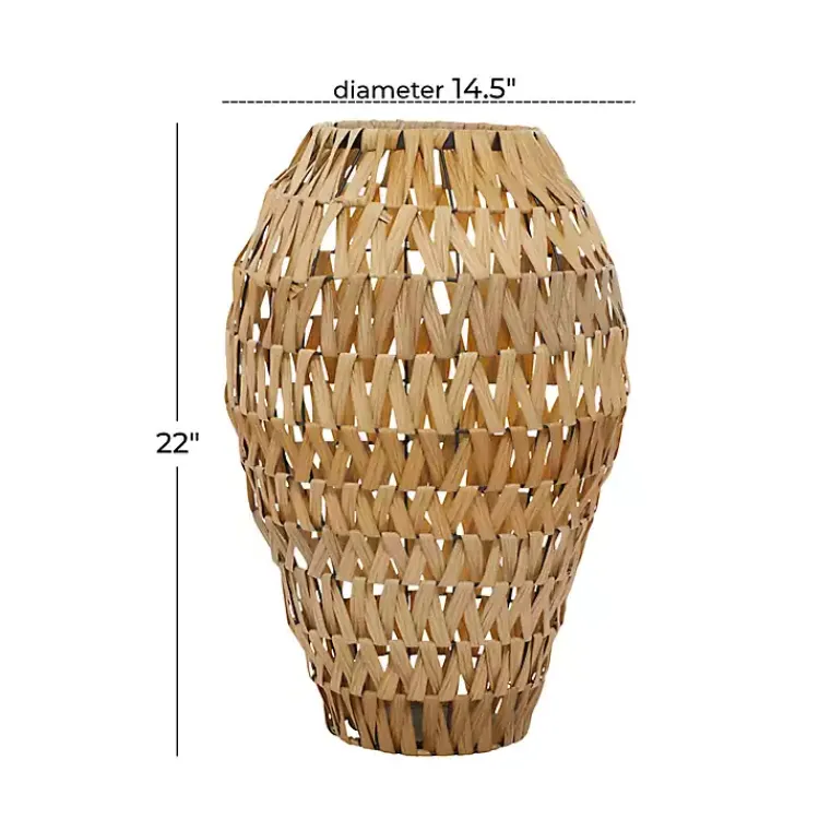 Clearance Natural Tone Faux Seagrass Coastal Vase Vases