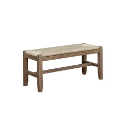 Kirklands Home Benches & Ottomans|Natural Twisted Seagrass and Wood Bench Tan