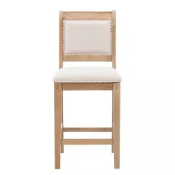 Kirklands Home Bar Stools & Counter Height Stools|Natural Upholstered Wood Frame Counter Stool Tan