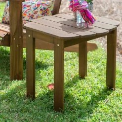 Kirklands Home Outdoor Tables|Natural Warren Adirondack Outdoor Accent Table Brown