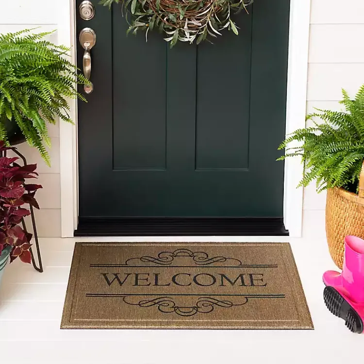Kirklands Home Doormats|Natural Welcome Script Doormat