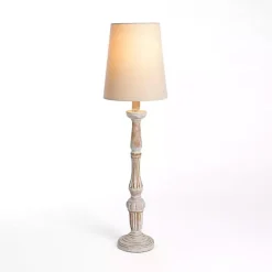 Kirklands Home Buffet Lamps|Natural Whitewashed Buffet Lamp Tan