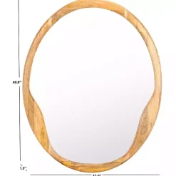 Kirklands Home Decorative Mirrors|Natural Wood Abstract Oval Wall Mirror