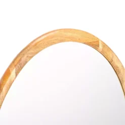 Kirklands Home Decorative Mirrors|Natural Wood Abstract Oval Wall Mirror