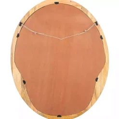 Kirklands Home Decorative Mirrors|Natural Wood Abstract Oval Wall Mirror