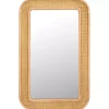 Kirklands Home Decorative Mirrors|Natural Wood and Rattan Alessa Wall Mirror