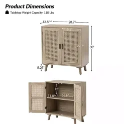 Kirklands Home Cabinets & Sideboards|Natural Wood and Rattan Carpinteria Cabinet Brown