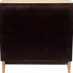 Kirklands Home Cabinets & Sideboards|Natural Wood and Rat 2-Door Storage Cabinet Tan