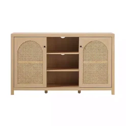 Kirklands Home Cabinets & Sideboards|Natural Wood and Rat 2-Door Sideboard Tan