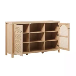 Kirklands Home Cabinets & Sideboards|Natural Wood and Rat 2-Door Sideboard Tan