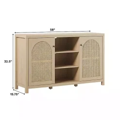 Kirklands Home Cabinets & Sideboards|Natural Wood and Rat 2-Door Sideboard Tan
