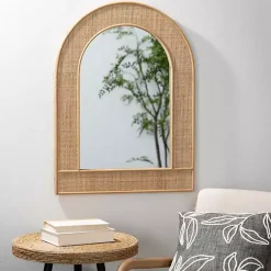 Kirklands Home Accent & End Tables|Natural Wood and Seagrass Accent Tables, Set of 2 Tan