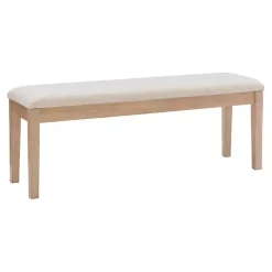 Kirklands Home Benches & Ottomans|Natural Wood and Upholstered Seat Bench Tan