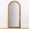 Kirklands Home Decorative Mirrors|Natural Wood Beaded Arch Leaner Mirror