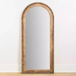 Kirklands Home Decorative Mirrors|Natural Wood Beaded Arch Leaner Mirror
