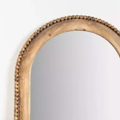 Kirklands Home Decorative Mirrors|Natural Wood Beaded Arch Leaner Mirror