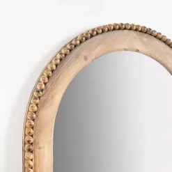 Kirklands Home Decorative Mirrors|Natural Wood Beaded Arch Leaner Mirror