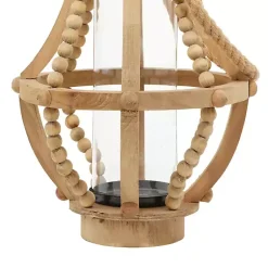 Discount Natural Wood Beaded Teardrop Lantern Lanterns