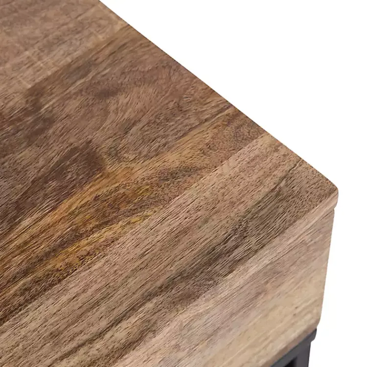 Kirklands Home Accent & End Tables|Natural Wood Metal Accent Table Black