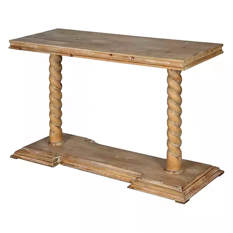 Kirklands Home Console Tables|Natural Wood Carley Console Table Tan